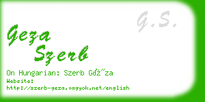 geza szerb business card